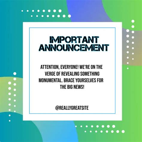 Important Announcement Instagram Post Template Postermywall
