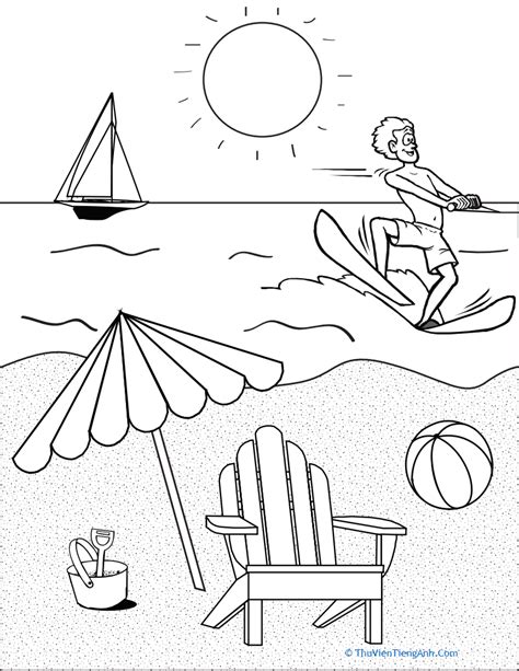 Color The Beach Scene Thư Viện Tiếng Anh