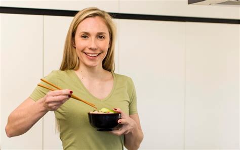 Premium Photo Young Adult Pretty Blonde Woman Eating A Ramen Noodles Bowl