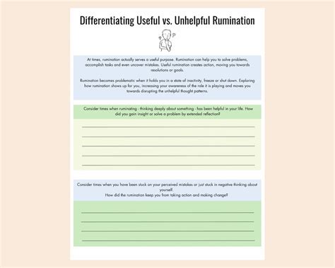 Disrupting Rumination Worksheets Strategies For Responding To Unhelpful Rumination Unhelpful