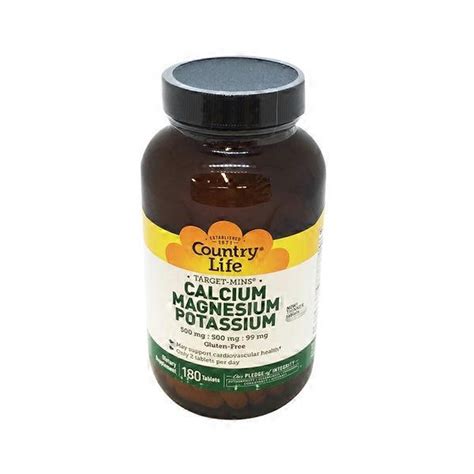 Country Life Calcium 500 Mg Magnesium 500 Mg Potassium 90 Mg May Support Cardiovascular Health