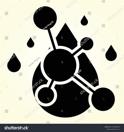 Hyaluronic Acid Black Glyph Icon Hydrating Stock Vector Royalty Free