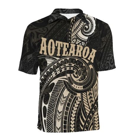 Aio Pride Maori Tattoo With Map New Zealand Polo Shirt Aio Pride