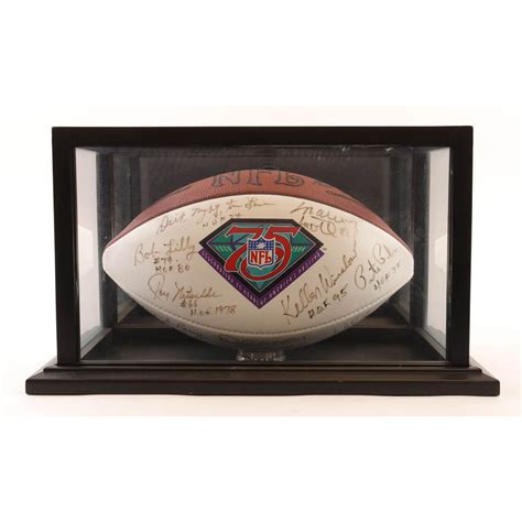 Th Anniversary Official Nfl Football With Glass Display Case Signed