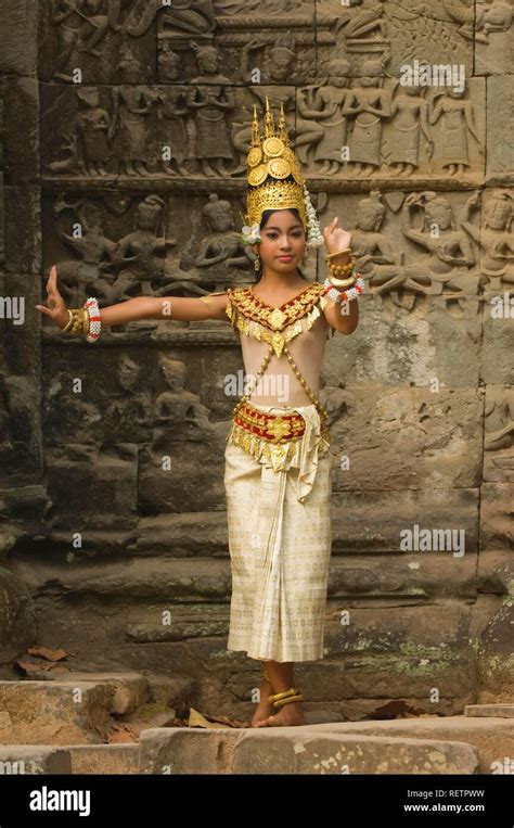 Apsara Dancer Ta Som Temple Angkor Siem Reap Cambodia Stock Photo