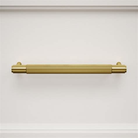 Luxe Knurled Brushed Gold Pull Bar Lusso