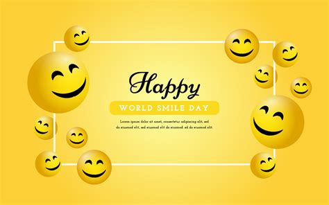 Happy World Smile Day Greeting Card Template 11388072 Vector Art at ...