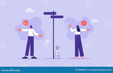 Conflict Of Opinion Or Different Choice Vector Concept Stock Vector