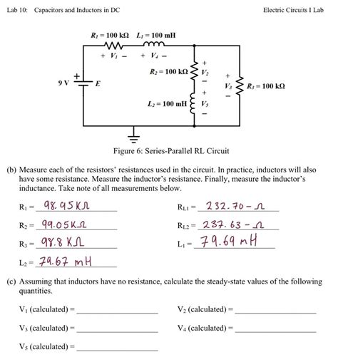 Solved Lab 10 Capacitors And Inductors In DC Electric Chegg