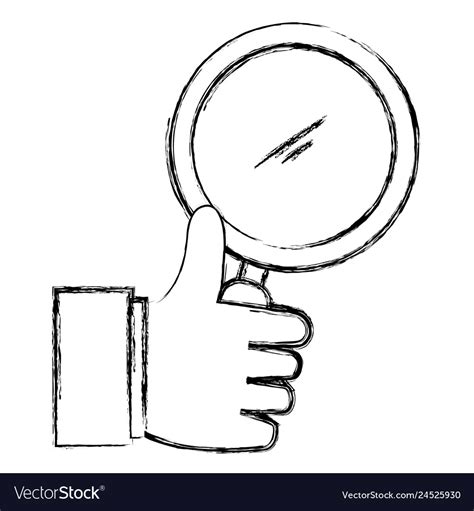 Hand With Magnifying Glass Icon Royalty Free Vector Image