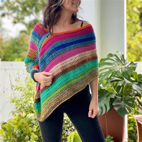 Retro Poncho Etsy