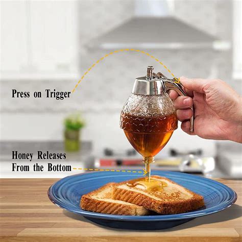 Ml Drip Honey And Syrup Dispenser Portable Juice Bee Storage Pot Jar