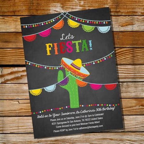 Mexican Fiesta Birthday Invitation Fiesta Invitations Th Birthday