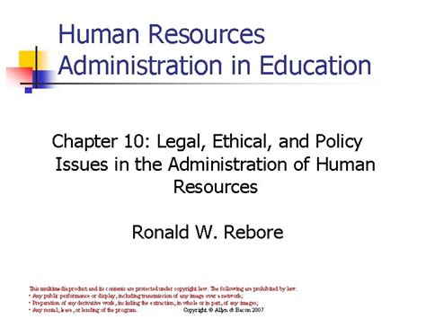 Human Resources Administration In Education Chapter Legal