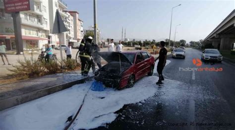 Manavgat ta hareket halindeki otomobil yandı ASAYİŞ ANTALYA NIN İLK