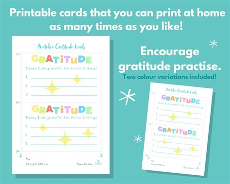 Gratitude Cards for Kids PRINTABLE Gratitude Prompts | Etsy