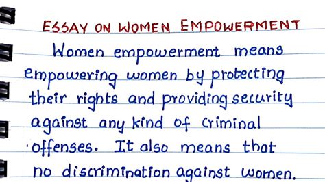 Women Empowerment Essay On Women Empowerment In English Youtube