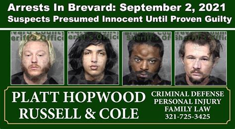 Arrests In Brevard County September 2 2021 Suspects Presumed Innocent Until Proven Guilty