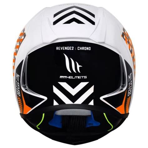 Capacete Mt Revenge Chrono Laranja Grid Motors