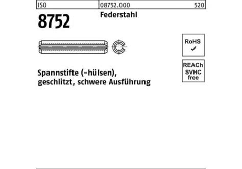 Spannstift Iso Geschlitzt X Federstahl Schwere Ausf Iso