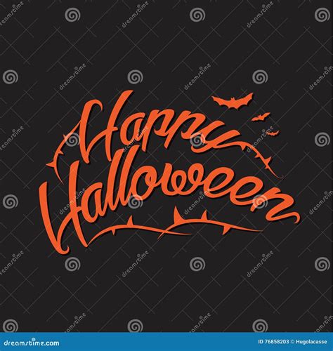 Happy Halloween Vector Background With Hand Lettering Stock Vector