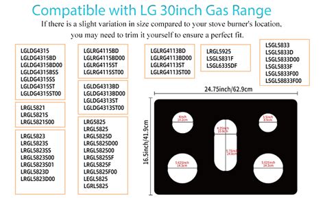 Vaxusrtaet Stove Cover For Lg Gas Stove Top Protector For Model Lgldg4315 Lrg4115