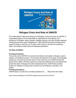 Refugee Crisis And Role Of Unhcr Pdf