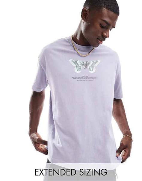 Asos Design Oversized T Shirt In Heavyweight 220gsm Washed Lilac Asos