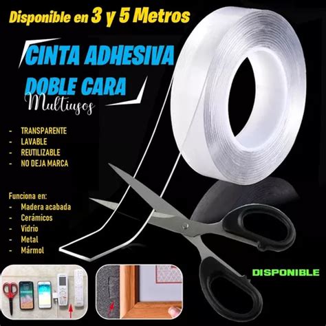 Cinta Adhesiva Nano Doble Cara Multiuso 3 Metros Cuotas sin interés