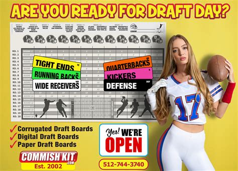 Fantasy Football Draft Board Kits Labels Commish Kit