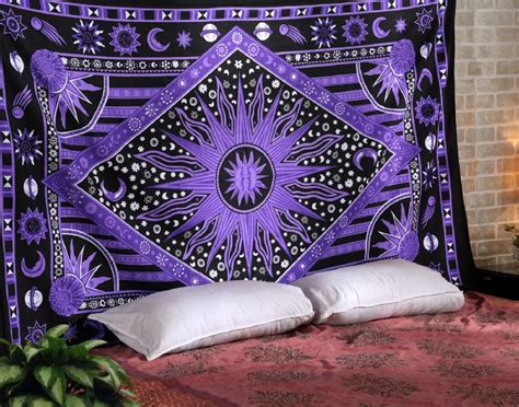 Hippie Mandala Hippie Hippies Wall Hanging Cotton Tapestry Etsy