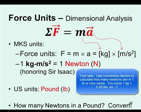 Intro To Newton S 2nd Law And Weight To Mass Conversions Youtube