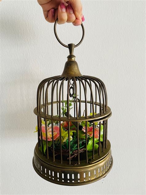 Vintage Brass Bird Cage Display Decor Wedding Furniture Home Living