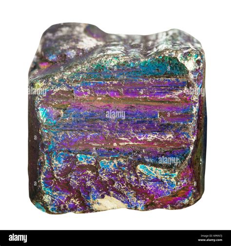 Cube From Iridescent Pyrite Mineral Stone Stock Photo Alamy