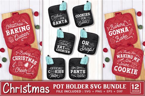 Christmas Pot Holder SVG Bundle Graphic By Dark Pixel Creative Fabrica