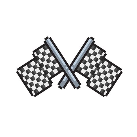 Crossed Racing Flag In Pixel Art Style 21720553 Vector Art At Vecteezy