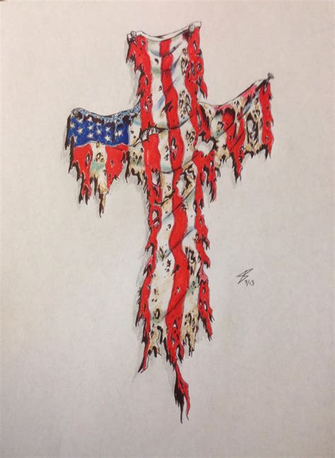 American Flag Cross Tattoo Design Concept by coyote117 on DeviantArt