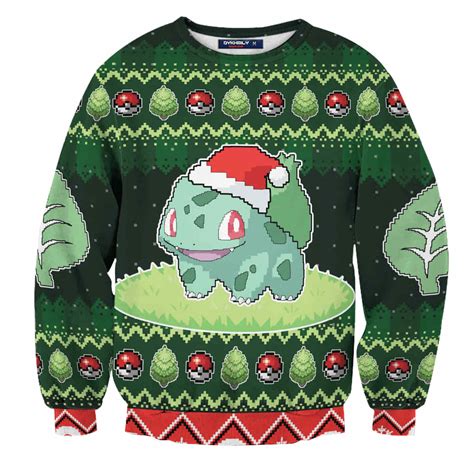 Bulbasaur Wool Knitted Sweater Christmas Pokemon 3d Sweater Teeruto