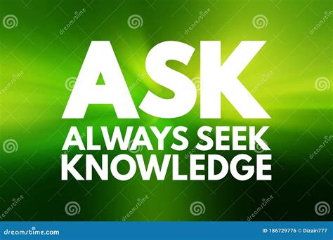 Ask Always Seek Knowledge Acronym Education Business Concept