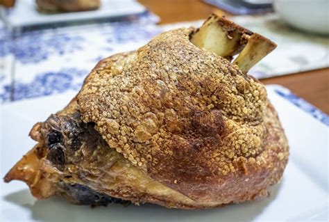 German Style Roasted Pork Hock With Crackling On The Exterior Skin