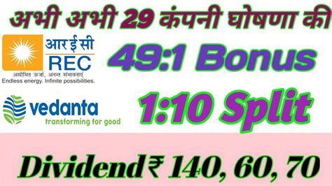 Vedanta Rec Ltd Company Announced High Dividend With Bonus Buyback