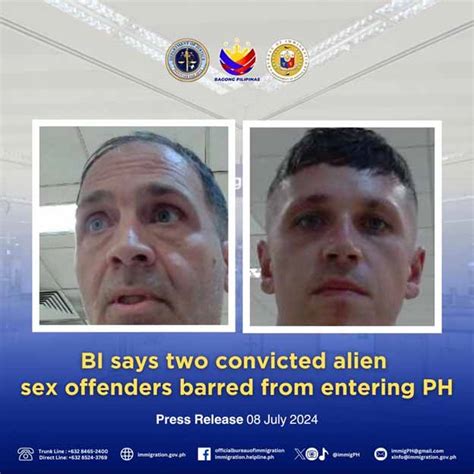 Bi Says Two Convicted Alien Sex Offenders Barred From Entering Ph