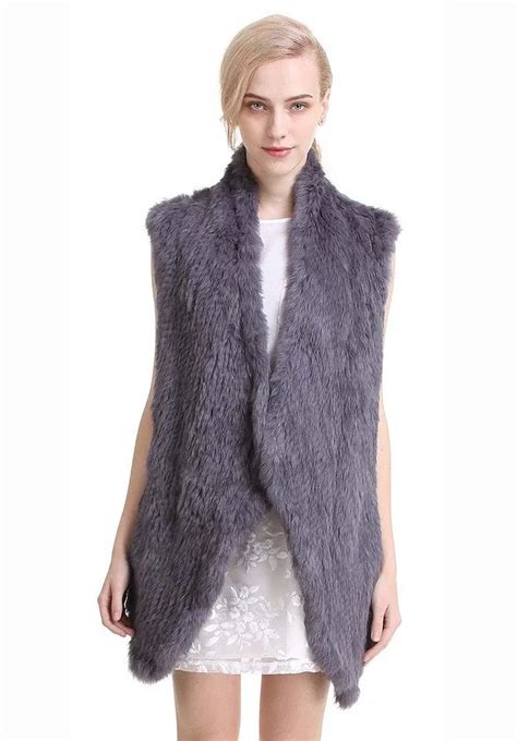 Aliexpress Buy FREE SHIPPING 100 Real Knitted Rabbit Fur Vest