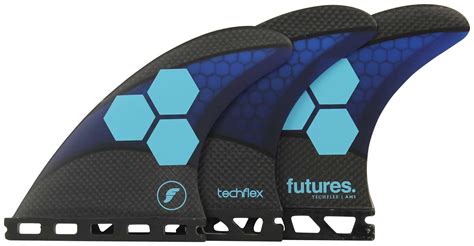 Futures AM1 Techflex Surfboard Fin Set Blue Cyan Medium For Sale