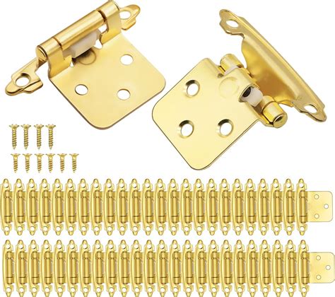 Taokyid 50 Pcs 12 Overlay Cabinet Hinges Goldbrushed Gold Hinges For Cabinet Doorsflush