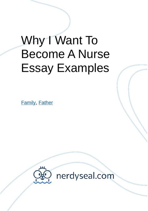 Why I Want To Become A Nurse Essay Examples 697 Words Nerdyseal