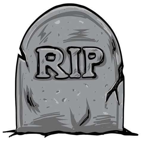 Tombstone Illustration Cartoon Drawing Vector Stock Vector