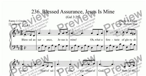 Blessed Assurance Jesus Is Mine Easy Piano 236 Download Pdf File