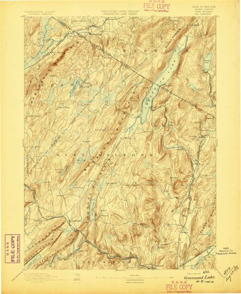 Greenwood Lake New Jersey May 1893 Usgs Old Topo Map 15x15 Nj Quad