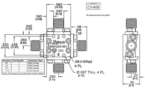 MMIQ 0416HS Passive GaAs MMIC IQ Mixer